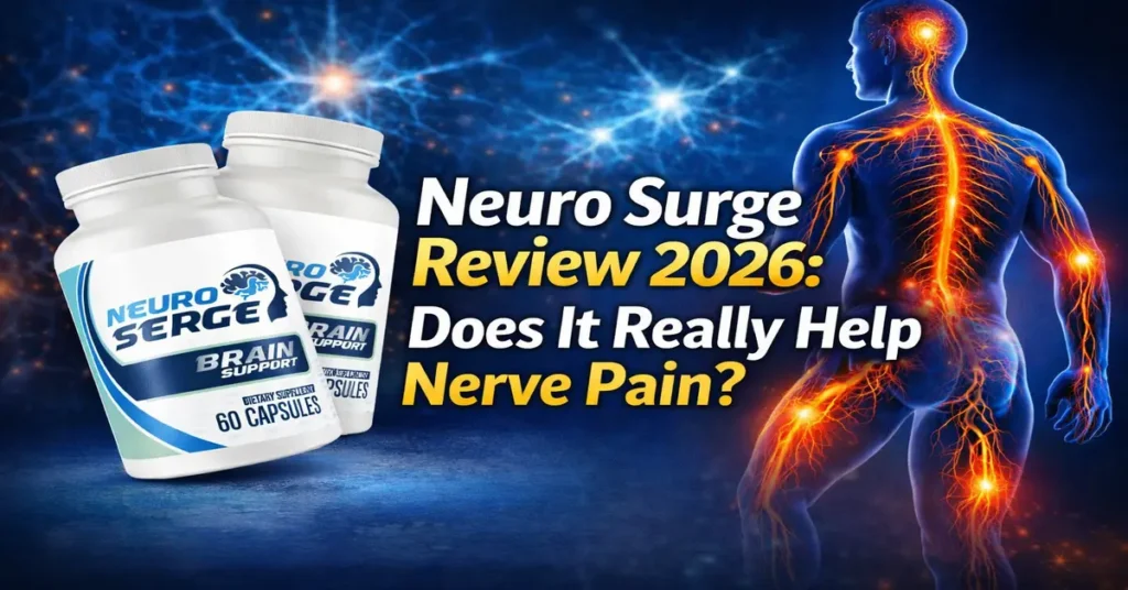 Neuro Surge supplement review nerve support capsules and nerve pain concept