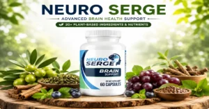 Neuro Serge Brain Support supplement bottle with natural ingredients